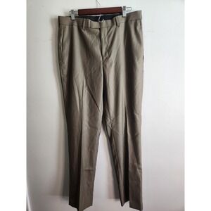 Axist 34 x 34 Taupe Flat Front Straight Mens Dress‎ Pants Career Work Slacks Tan